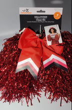 Load image into Gallery viewer, Halloween 4-piece Cheer Kit Includes Headpiece, Metal Ring &amp; 1 pair of Pom Poms
