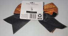 Load image into Gallery viewer, Halloween Large sparkled Hair Bow Orange with Pumpkin Face
