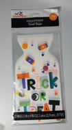 Halloween 5x9 inch treat bags, 20-pack with ties White with Trick or Treat