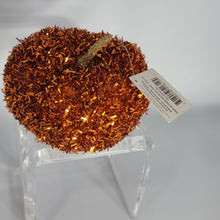 Load image into Gallery viewer, Halloween Pumpkin Small Metallic Orange Tabletop Decor
