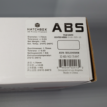 Load image into Gallery viewer, HATCHBOX ABS 3D Printer Filament, Dimensional Accuracy +/- 0.03 mm, 1 kg Spool, 1.75 mm, White

