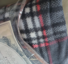 Load image into Gallery viewer, Winter Nights Collection: Black/gray/white Plaid 4pc fleece sheets Set, Double

