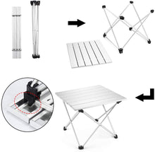 Load image into Gallery viewer, Outry Lightweight Aluminum Folding Table, Portable, (RED, Medium- Unfolded: 22.2" x 15.9" x 16.1")
