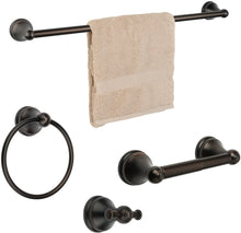 Load image into Gallery viewer, Dynasty Hardware 3800-ORB-3PC Palisades Series Bathroom Hardware Set, Oil Rubbed Bronze, 3-Piece Set, with 24" Towel Bar
