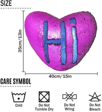 Load image into Gallery viewer, Play Tailor Mermaid Throw Pillow with Insert Reversible Sequins Pillow Heart Shape Decorative Cushion(13" x 15",Blue+Purple)
