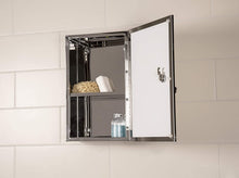 Load image into Gallery viewer, Croydex Trent Stainless Steel Lockable Medicine Cabinet with mirrored glass door
