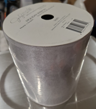 Load image into Gallery viewer, Home &amp; Hearth, White with Silver Sparkle Ribbon , Jaclyn Smith Collection 5.5" x 15'
