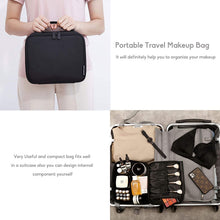 Load image into Gallery viewer, ROWNYEON Makeup Train Case Makeup Bag Organizer Travel Makeup Case Cosmetic Bag Professional Portable Storage Bag for Cosmetics  9.8'' Mini Black
