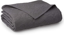 Load image into Gallery viewer, AIDAN Coverlet Embroidered 100% Cotton Shell / 100% Polyester Fill - Size King, Charcoal
