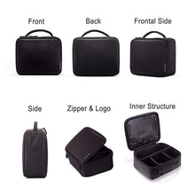 Load image into Gallery viewer, ROWNYEON Makeup Train Case Makeup Bag Organizer Travel Makeup Case Cosmetic Bag Professional Portable Storage Bag for Cosmetics  9.8'' Mini Black
