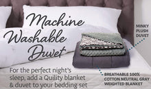 Load image into Gallery viewer, DREAMality Premium Weighted Blanket &amp; Cover, Full Size, Premium Glass Beads - (60''x80'' | 20lbs, Grey Cotton Blanket + Navy Blue Cover)

