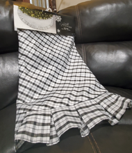 Load image into Gallery viewer, Christmas Home &amp; Hearth 52" Plaid Christmas Tree Skirt White/Black, Jaclyn Smith Collection
