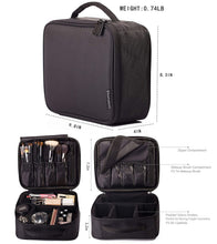 Load image into Gallery viewer, ROWNYEON Makeup Train Case Makeup Bag Organizer Travel Makeup Case Cosmetic Bag Professional Portable Storage Bag for Cosmetics  9.8'' Mini Black
