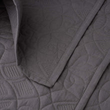 Load image into Gallery viewer, AIDAN Coverlet Embroidered 100% Cotton Shell / 100% Polyester Fill - Size King, Charcoal
