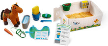 Load image into Gallery viewer, Melissa &amp; Doug Feed &amp; Groom Horse Care Playset Toys
