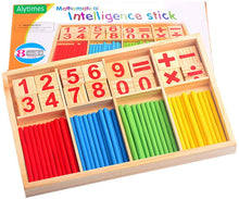 Load image into Gallery viewer, Alytimes Counting Stick Calculation Math Educational Toy, Wooden Number Cards and Counting Rods Box
