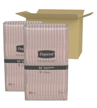 Load image into Gallery viewer, Depend FIT-FLEX Underwear for Women, Disposable, Max Absorbency, MEDIUM, 56 Count, Blush
