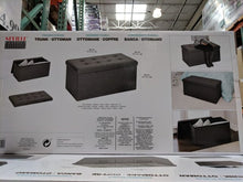 Load image into Gallery viewer, Seville Classics Ottoman Square Two seat Low Foot Rest Foldable Storage
