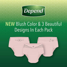 Load image into Gallery viewer, Depend FIT-FLEX Underwear for Women, Disposable, Max Absorbency, MEDIUM, 56 Count, Blush
