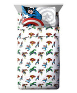 Marvel Comics 4-PC Full Sheet Set- Captain America, Hulk, Iron Man, Thor