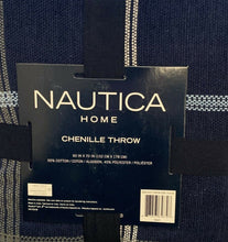 Load image into Gallery viewer, Nautica Home Benchley Chenille Throw Blanket, 60 in x 70 in (Navy Blue)

