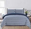 Load image into Gallery viewer, Chic Home Ora 3 Piece Reversible Comforter Set Embossed Embroidered Navy Blue, Geometric Bedding - QUEEN
