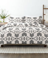 Duvet Cover Set, Black & White Geometric, Reversible  3-PC, King/Cal King